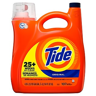 Tide HE Turbo Clean HE Liquid Laundry Detergent, 107 Loads, 154 oz. (60554)