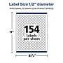 Avery Laser/Inkjet Round Multipurpose Labels, 0.5" Dia., 1540 Labels/Pack (94503)~#|#~508F7ECA-ED71-4636-859452979D705130_sc7