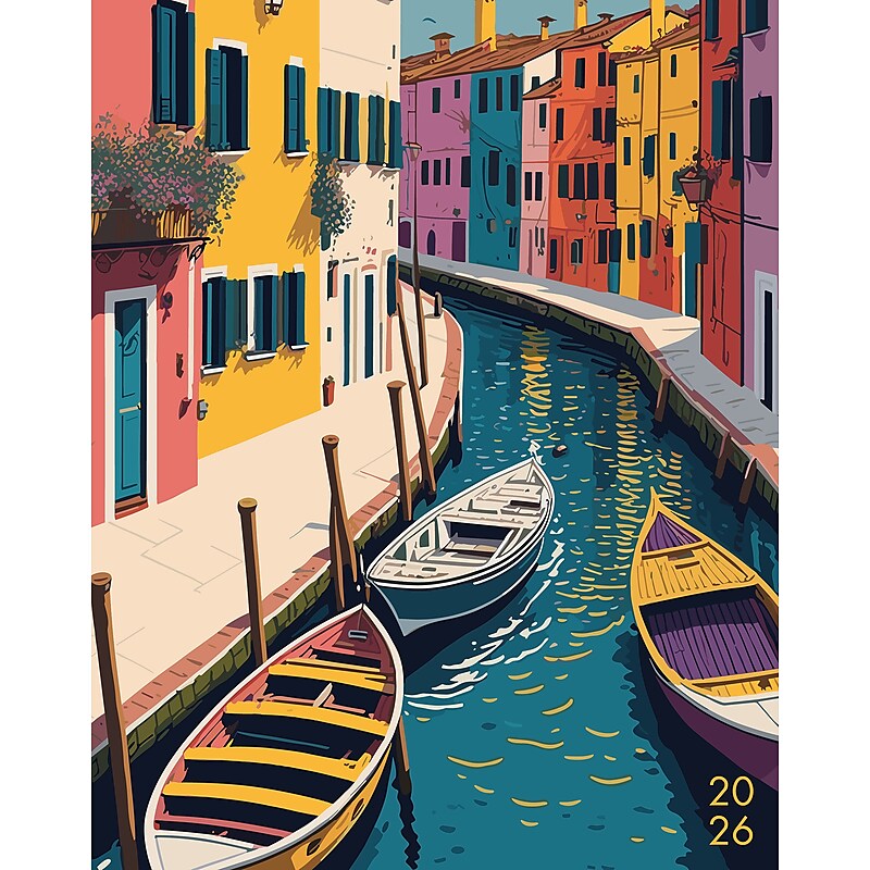 2026 Willow Creek Colorful Canal 7.5" x  Monthly Planner, Paperboard Cover (58527) image 1