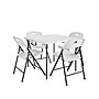 Cosco 36" Square Folding Table and Chairs, White, 5/Carton (37583WSP1E)~#|#~509A49F6-5B60-49A1-955770CC2ED2DDAD_sc7