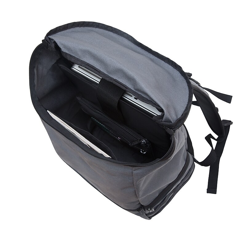Manhattan Portage North End Laptop Backpack, Medium, Gray (2211-BL GRY) image 1