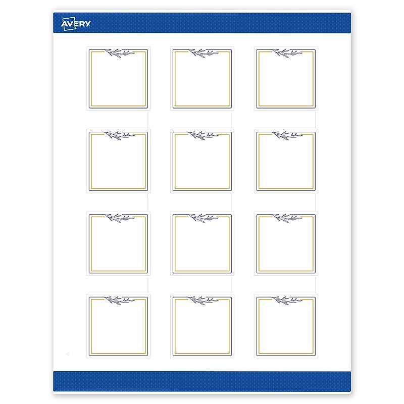 Avery Laser/Inkjet Square Multipurpose Labels, 2" x 2", White, 120/Pack (S00DNH) image 1