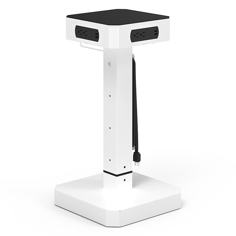 Luxor LuxPower 16-Device Mobile AC and USB Charging Tower, White, Powder-Coated Steel (LUXPWR-WH) image 1