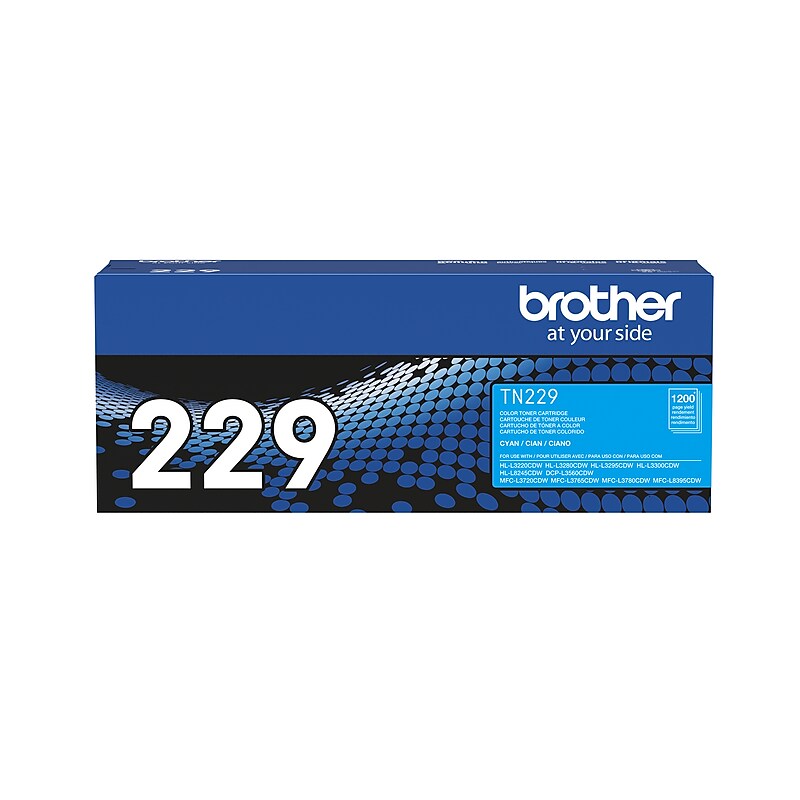 Brother TN229 Cyan Standard Yield Toner Cartridge (TN229C), print up to 1200 pages image 1