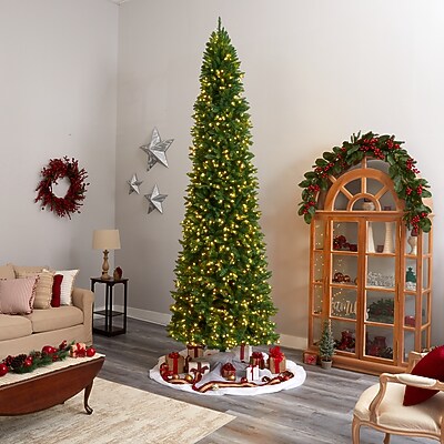 Slim Green Mountain Pine Artificial Christmas Tree - Thumbnail 4