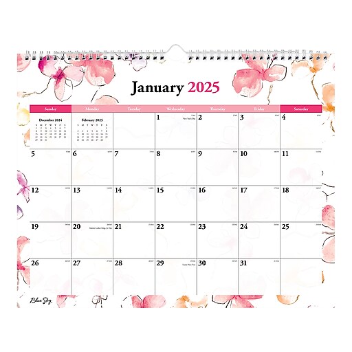 2025 Blue Sky Lindley 15" x 12" Monthly Wall Calendar (11788825) Staples