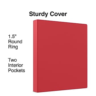 Staples Economy 1 1/2" 3-Ring Non-View Binder, Red (ST26583-CC)