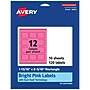 Avery Rectangle Laser/Inkjet Multipurpose Labels, 1-13/16" x 2-3/16", Bright Pink (120/Pack)~#|#~50A6F265-A5F8-44EC-BB6B6AF64DF6DDFB_sc7