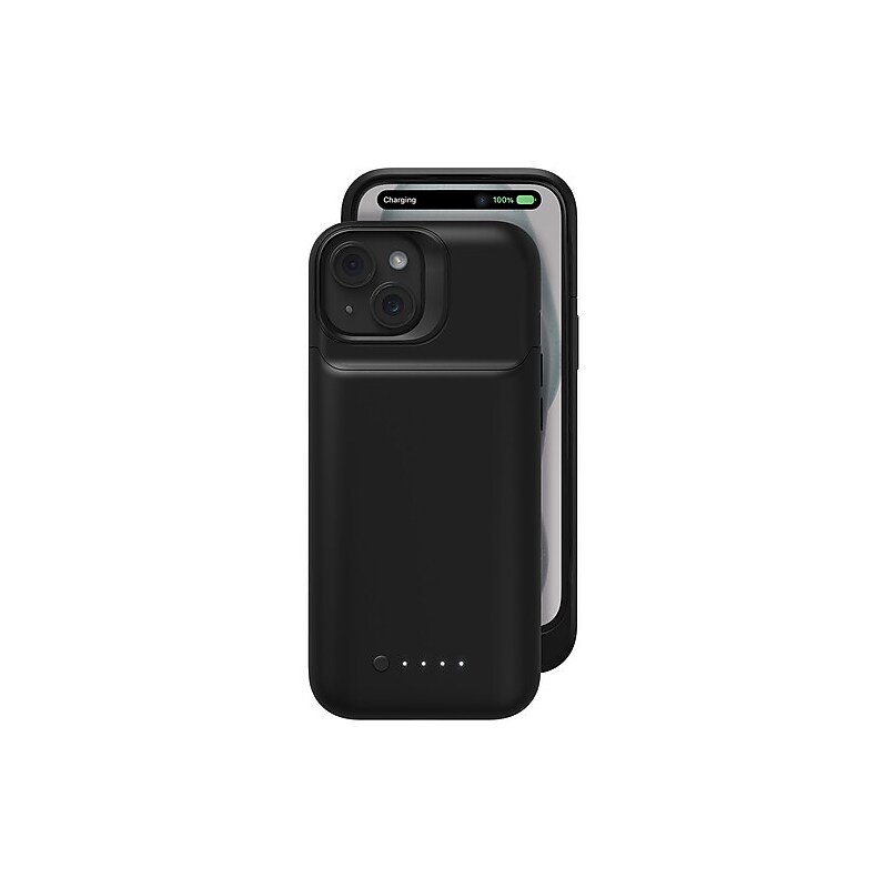 Mophie Juice Pack Battery Case for iPhone 15, Shock Absorbing, Black (401014297) image 1