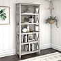 Bush Furniture Key West 66"H 5-Shelf Bookcase with Adjustable Shelves, Linen White Oak Laminated Wood (KWB132LW-03)~#|#~50B228B9-5E4C-4FB7-AF4071AB3AA453D8_sc7