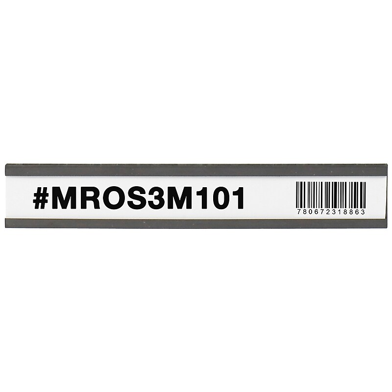 Magnetic "C" Channel Label Holders, 1" x 6", Black, 25/Carton (LH192) image 1