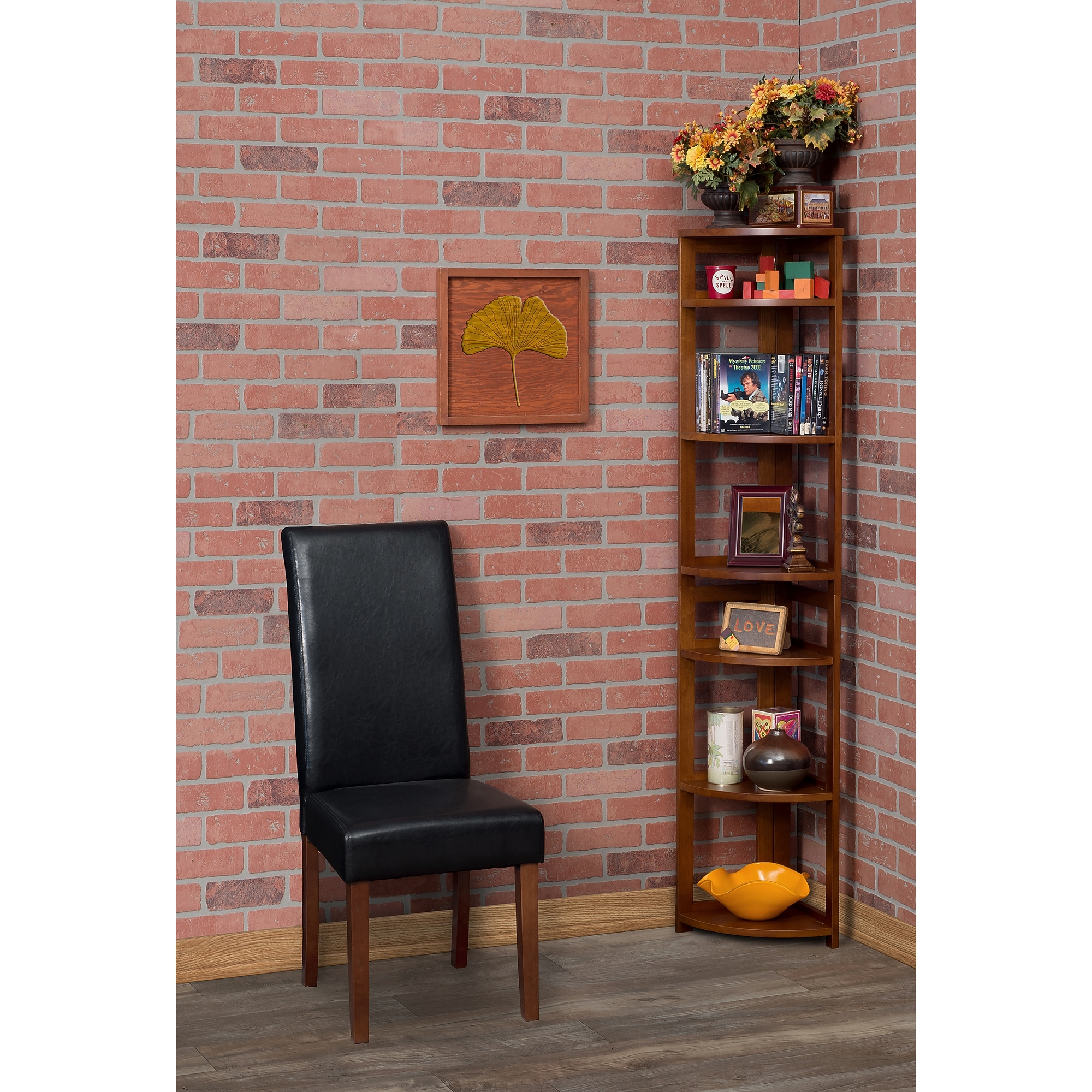 Niche Flip Flop 5 Shelf 67″H Corner Folding Bookcase, Cherry (FFC6712CH) Sansujyuku sansujyuku.com