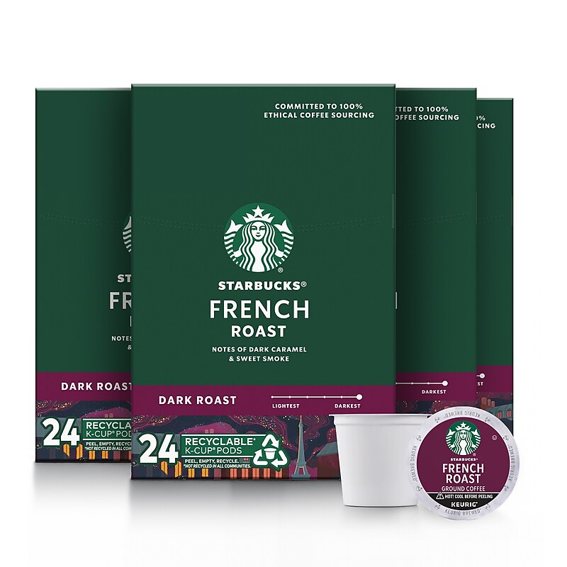 Starbucks French Roast Coffee Keurig® K-Cup® Pods, Dark Roast, 96/Carton (SBK18996CT) image 1