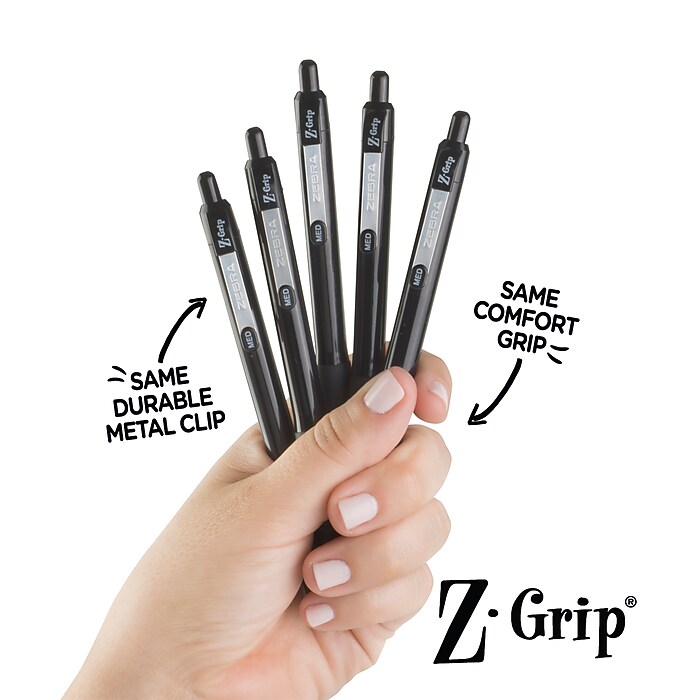 Zebra Z-Grip Recycled Retractable Ballpoint Pen, Medium Point, 1.0