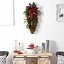 Nearly Natural Holiday Christmas Pine Cones, Berry and Bells Swag, 24" (W1279)~#|#~50CFA2BF-B2D1-410A-ADB89033C7123BF3_sc7