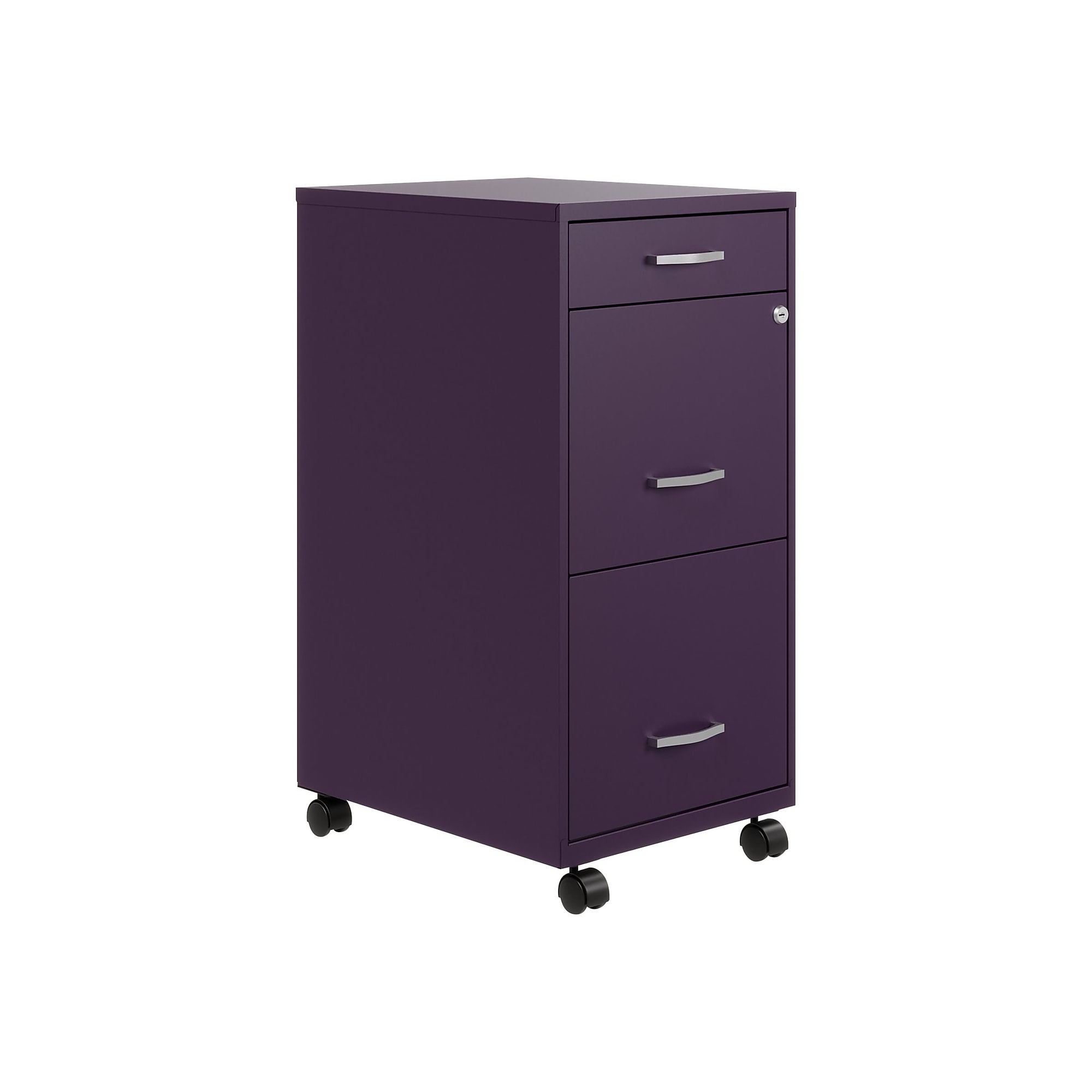 Space Solutions SOHO Organizer 3-Drawer Mobile Vertical File Cabinet, Letter Size, Lockable, Midnight Purple (25285) Sansujyuku sansujyuku.com
