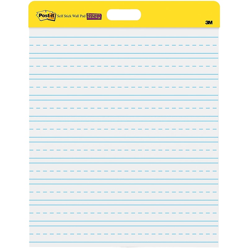 Post-it Super Sticky Wall Easel Pad, 20" x 23", Primary Lined, 20 Sheets/Pad, 2 Pads/Pack (566PRL) image 1