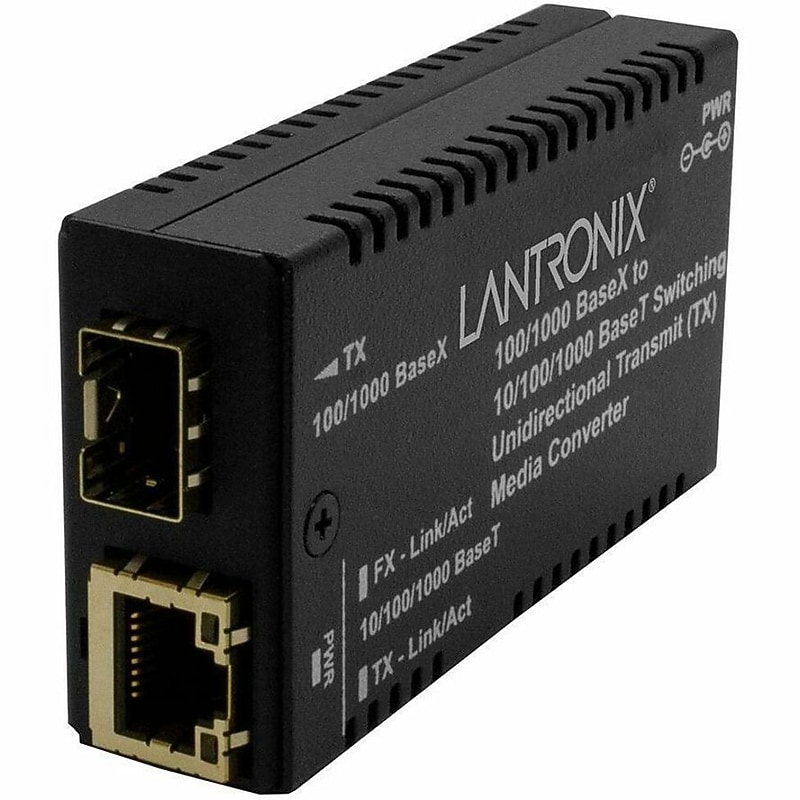 Transition Networks Mini Gigabit Ethernet Media Converter, 10/100/1000Base‑T to 100/1000Base‑X SFP (M/GE‑PSW‑SFP‑01‑UTX‑NA) image 1