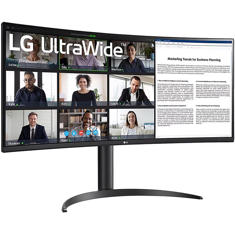 LG UltraWide 34" Curved 100Hz LCD Monitor, Textured Black (34BR55QC-B) image 1