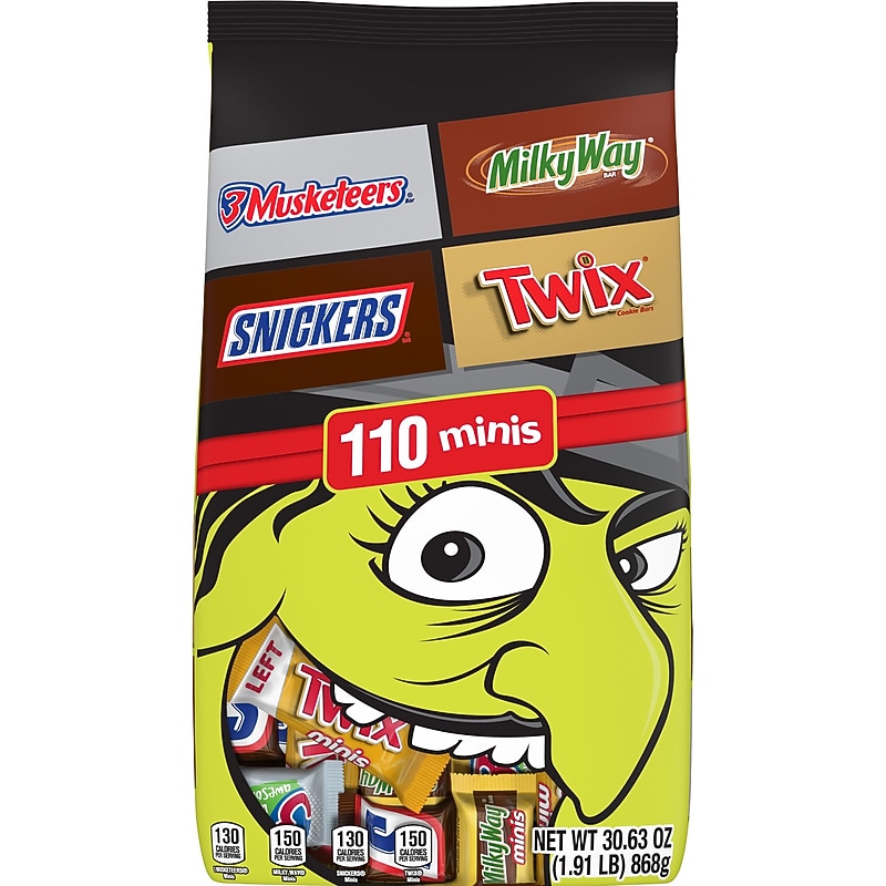 Mars Miniatures Assorted Milk Chocolate Halloween Candy Variety Pack, 30.63 oz., 110 Pieces/Bag (MMM59979) image 1