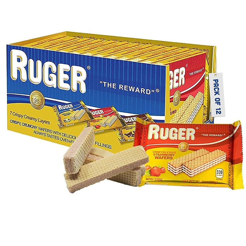 Ruger Strawberry Wafers, 2.125 oz., 12 Packs/Box (RUG00311) image 1