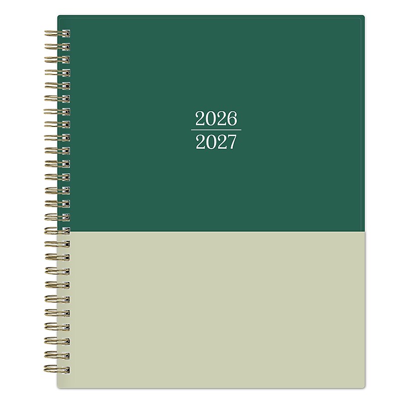 2026-2027 Blue Sky 7" x 9" Academic Year Weekly & Monthly Planner, Plastic Cover, Pine (161397) image 1