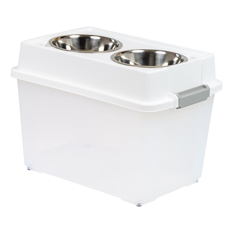 Iris 45 Quart Aitight Feeder Container with Lid, Plastic, White (585113) image 1