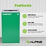 Alpine Industries 29 Gallon Indoor Steel Compost Bin with Mixed Open Lid, Green (4450-GRN-M-COM)~#|#~50F2DBCF-32C3-481C-AB46A27C33A79B80_sc7