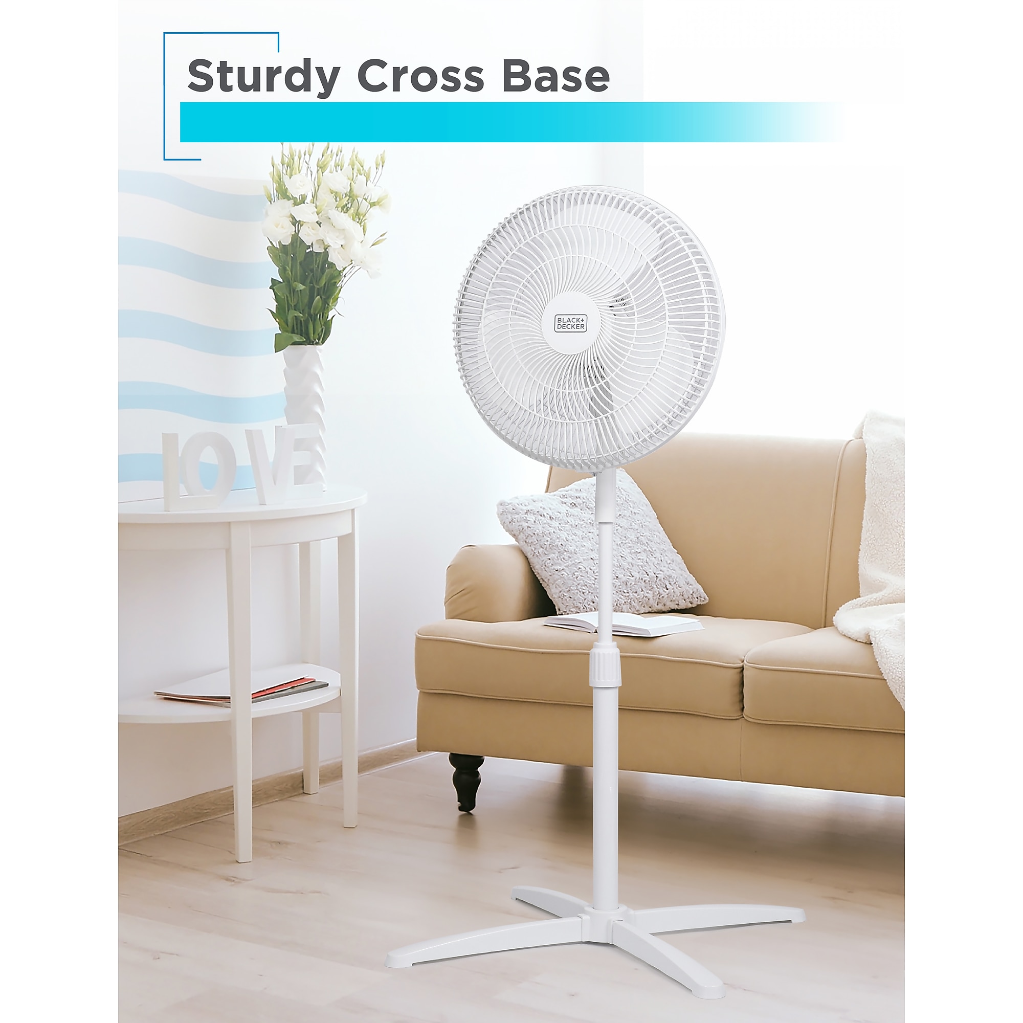 Black & Decker 16″ Oscillating Pedestal Fan, 3-Speed, White (BFP16MXW) Sansujyuku sansujyuku.com