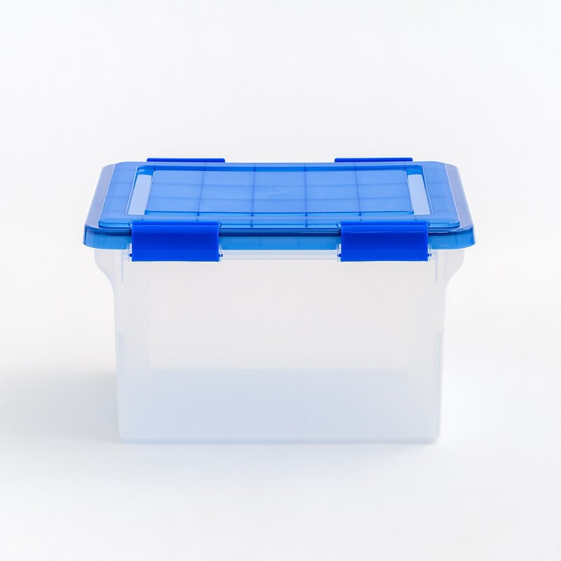 Iris 32 Quart Element Resistant Ultimate Clear Plastic Latching Storage Bin, Clear (500205) image 1
