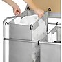 Whitmor 3-Section Rolling Laundry Sorter, Metal, Gray (6705-7885-BB)~#|#~50FB5915-560C-48D3-8F4B163C3C2B62AF_sc7