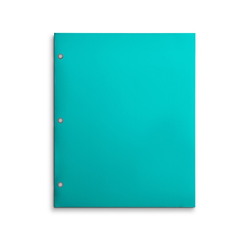 Staples 3-Hole Punched 4-Pocket Paper Presentation Folder, Teal (ST56215-CC) image 1