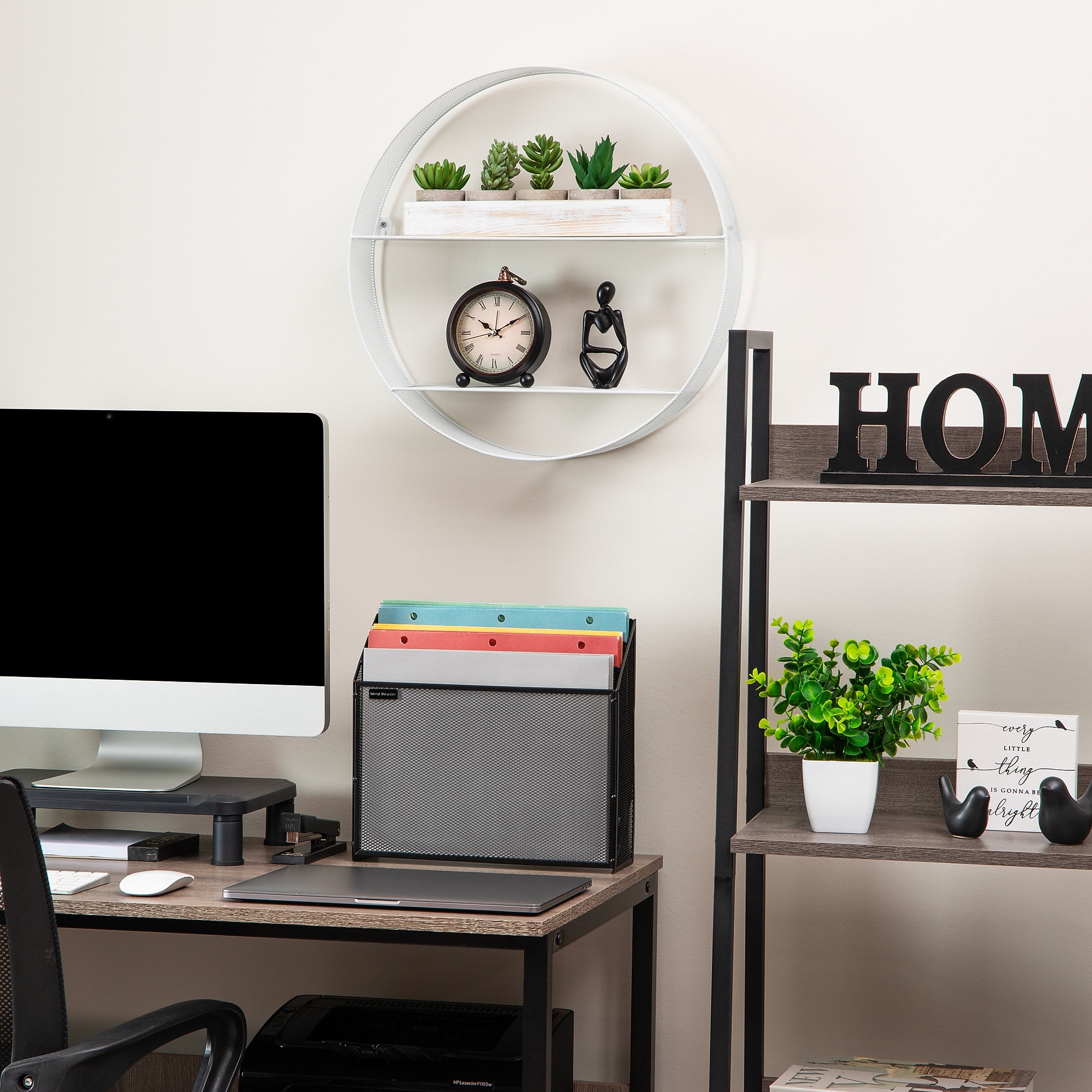 Mind Reader 2 Metal Circular Floating Shelves, 18″ x 4″ x 18″, White (WALLCIR-WHT) Sansujyuku sansujyuku.com