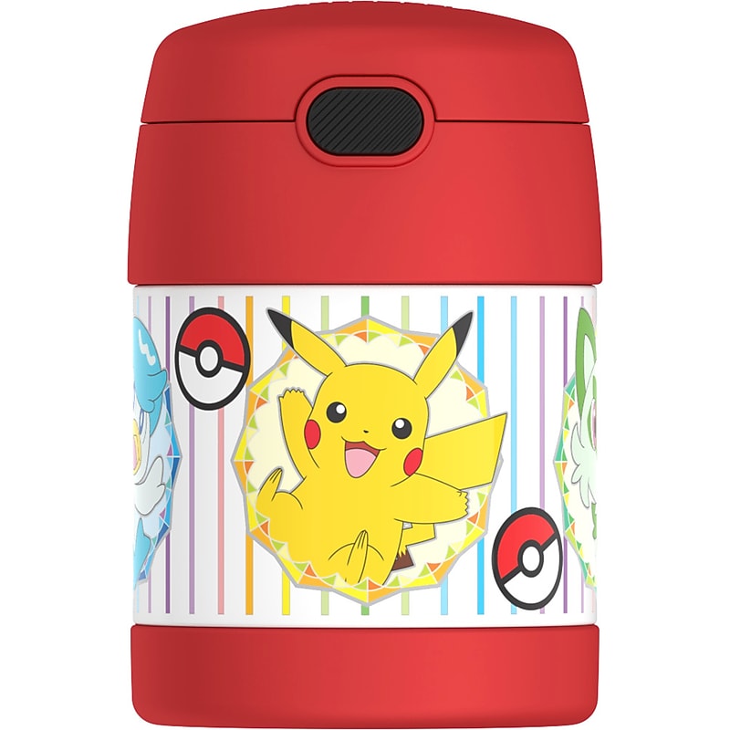 Thermos FUNtainer Kids Stainless Steel Insulated Food Jar, 2-Compartment, 10 oz., Minecraft or Pokemon (F3106AST6) image 1