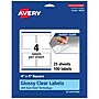 Avery Laser/Inkjet Square Glossy Labels, 4" x 4", Clear, 100 Labels/Pack (94100)~#|#~510542EE-2EBF-46DA-8C42BC3081FF6176_sc7