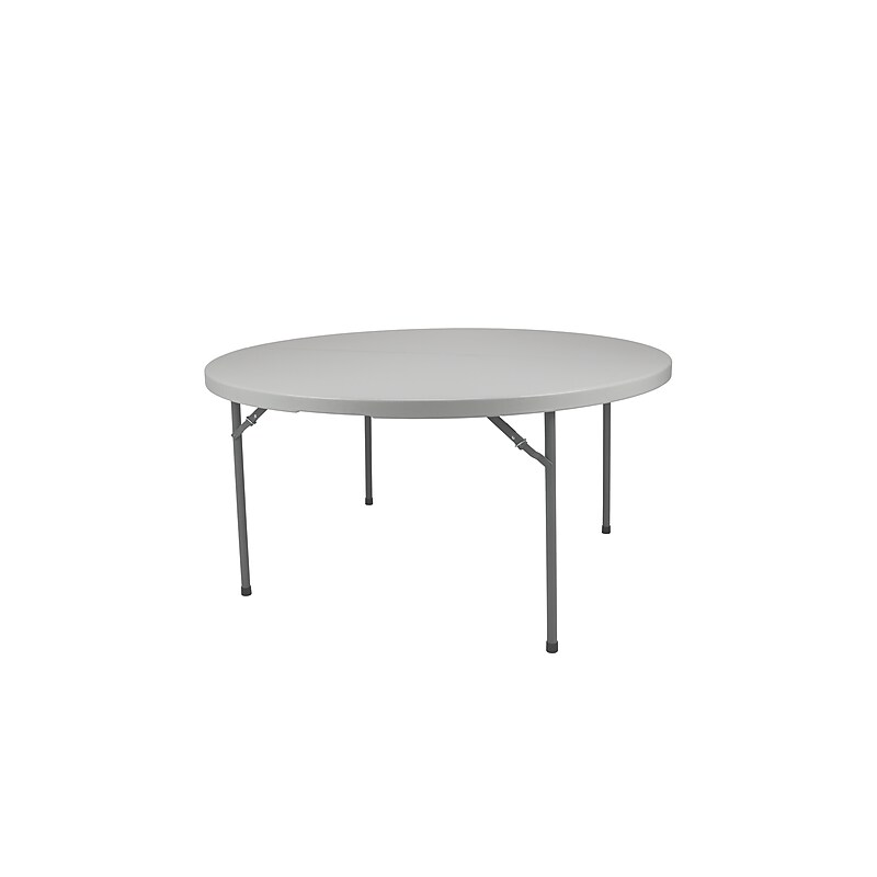 National Public Seating CMFIH Series 60" Round Fold-In-Half Folding Table, Grey (CMFIH60R) image 1