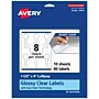 Avery Laser/Inkjet Multipurpose Labels, 4" x ", Glossy Clear, 80/Pack (94116)~#|#~51145D7E-8B76-49A2-9E52D23291B6B062_sc7