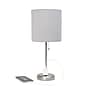 Simple Designs 19.50" LED Table Lamp with Charging Outlet, Grey (LT2024-GRY)~#|#~5114FA85-AD1B-4ED1-98BD66174683DC75_sc7