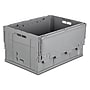 Mount-It! 68.68 Quart Folding Storage Crate with Hinged Lid, Plastic, Gray (MI-908)~#|#~511AE26A-9215-40DE-850058A231269C5C_sc7