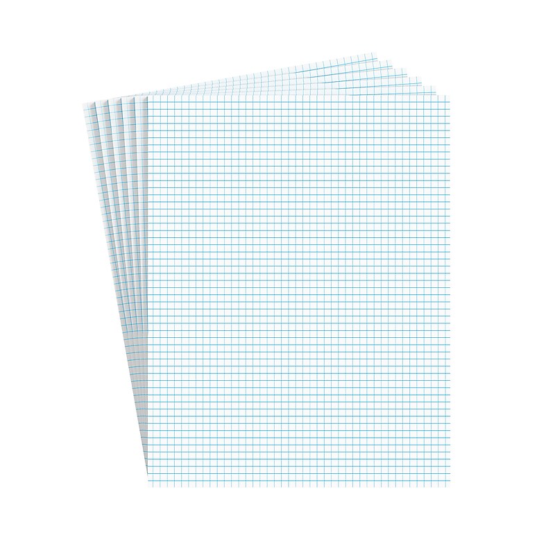 Staples® Notepads, 8.5" x 11", Graph Ruled, White, 50 Sheets/Pad, 6 Pads/Pack (ST57332) image 1