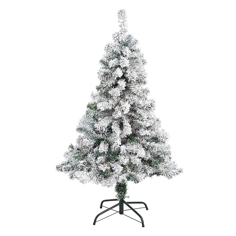 Nearly Natural Flocked Rock Springs Spruce Artificial Christmas Tree, 4' (T1744) image 1