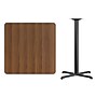 Flash Furniture Square Laminate Table Top with 30''x 30'' Bar-Height Table Base, 36" x 36", Walnut (XUWA3636T3030B)~#|#~51217595-783C-4644-A88C60BB2192338F_sc7