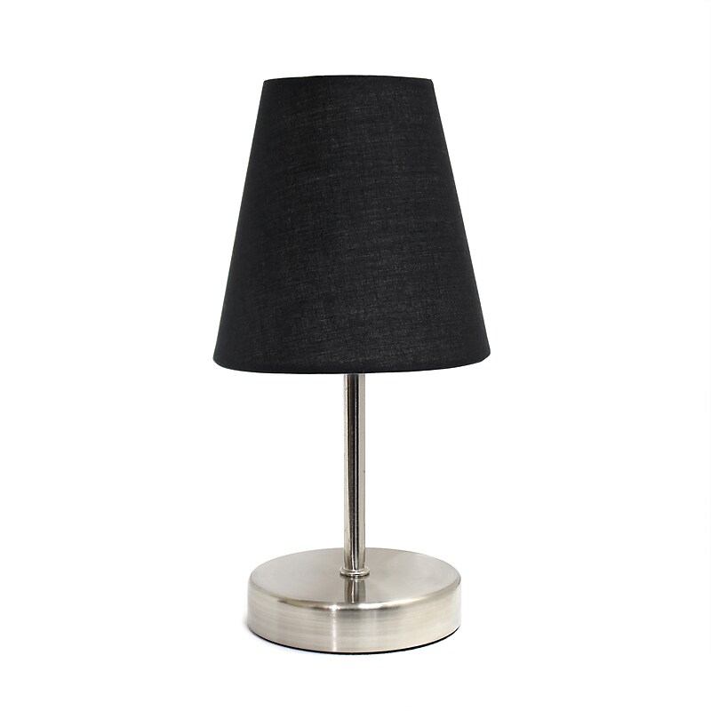 Creekwood Home Nauru 10.50" LED Table Lamp, Sand Nickel/Black (CWT-2007-BK) image 1