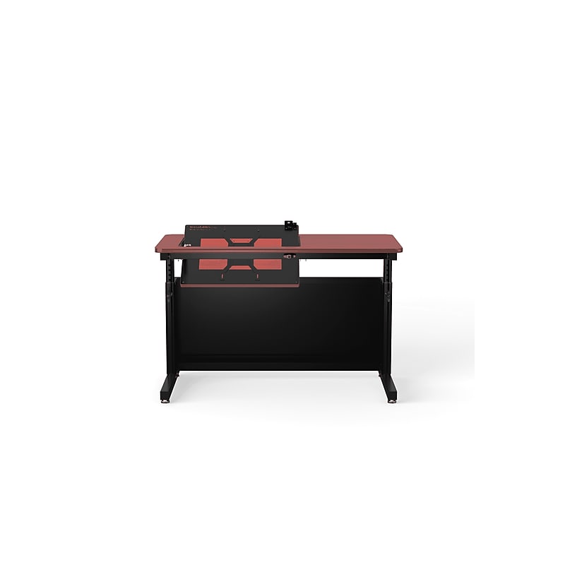 VersaDesk Revolution 48"W Manual Adjustable Standing Computer Table, Cherry/Black (RST4824-BC) image 1