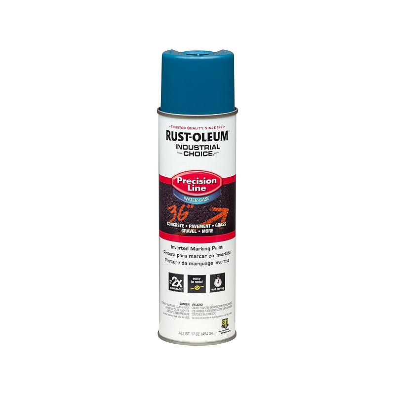 Rust-Oleum Industrial Choice Precision Line Inverted Marking Paint, APWA Caution Blue, 17 Oz., 12/Pack (203031) image 1