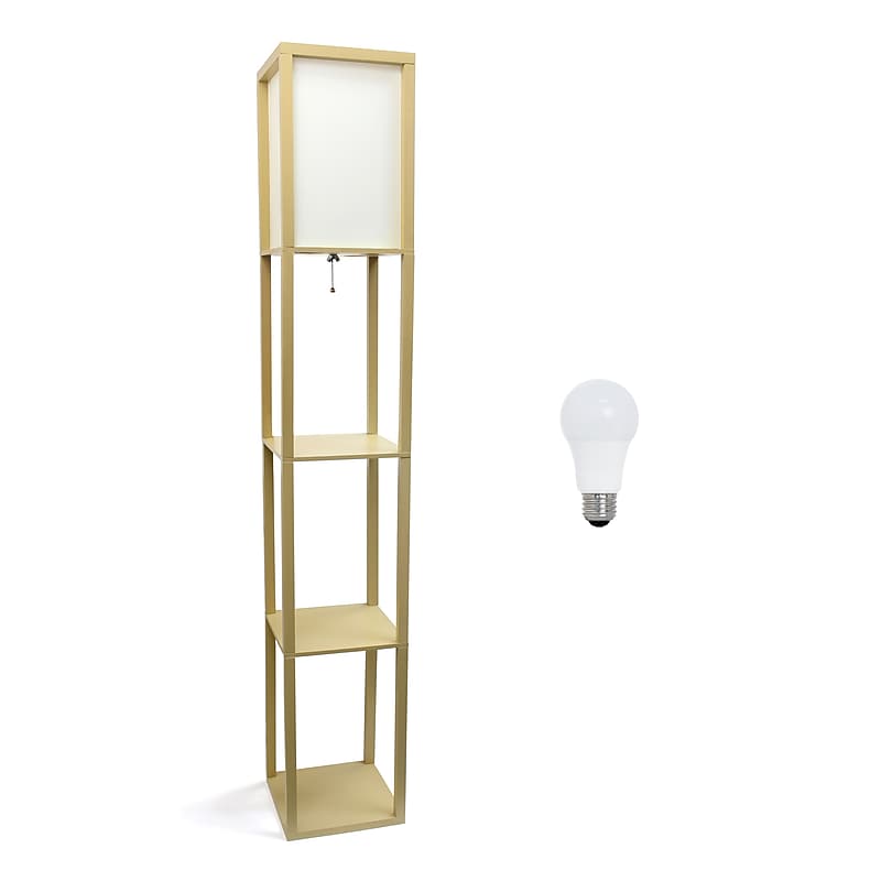 Creekwood Home Classix 62.5" Wood Floor Lamp with Rectangular Shade, Tan (CWF-3007-TN-LB) image 1