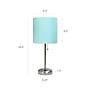 Simple Designs 19.5" LED Table Lamp, Brushed Steel/Aqua Shade (LT2024-AQU-CCLB)~#|#~5141556C-A431-4777-B78F7D6047F8C2CF_sc7