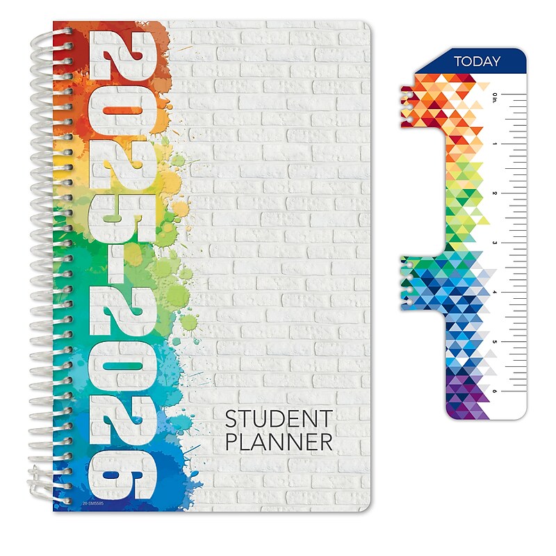 2025-2026 Global Printed Products White Brick 5.5" x 8.5" Academic Weekly & Monthly Planner, Paper Cover image 1