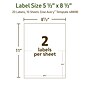 Avery EcoFriendly Laser/Inkjet Shipping Labels, 5-1/2" x 8-1/2", Matte White, 20 Labels/Pack (48808)~#|#~5149F278-9315-4E7B-A75FB6079734921B_sc7
