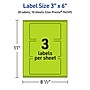 Avery Laser/Inkjet Multipurpose Rectangle Labels, 3" x 6", Bright Green, 30/Pack (94249)~#|#~514B14AA-9277-45CF-BFCC86558B51B151_sc7